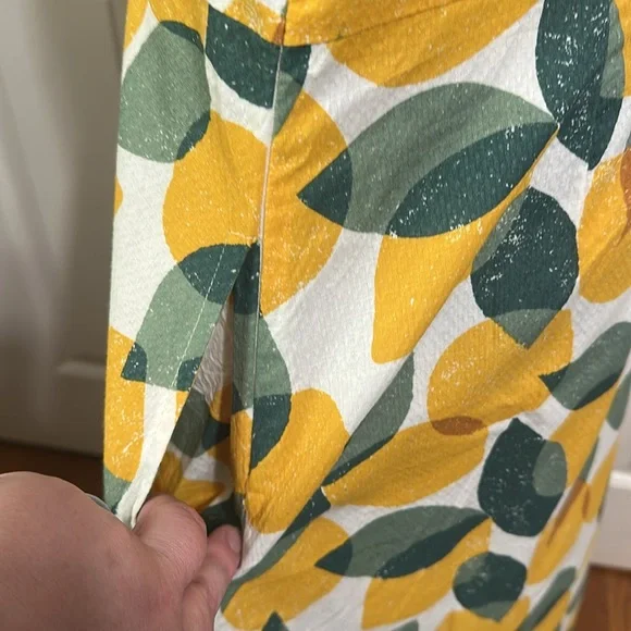 SEASALT CORNWALL Stylish Yellow and Green Leaf Print Dress - Picture 3 of 8